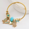 Wholesale Diamondencrusted Adjustable Bracelet With Butterfly Heart Fourleaf Clover Shape For Unisex Made Of Alloy