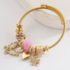 Wholesale Diamondencrusted Adjustable Bracelet With Butterfly Heart Fourleaf Clover Shape For Unisex Made Of Alloy