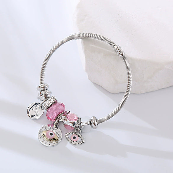 Wholesale Diamondencrusted Alloy Heartshaped Adjustable Bracelet For Unisex Fashion Jewelry