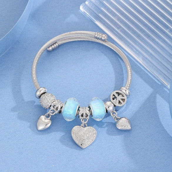 Wholesale Diamondencrusted Crystal Alloy Bracelet With Exquisite Pendant For Women