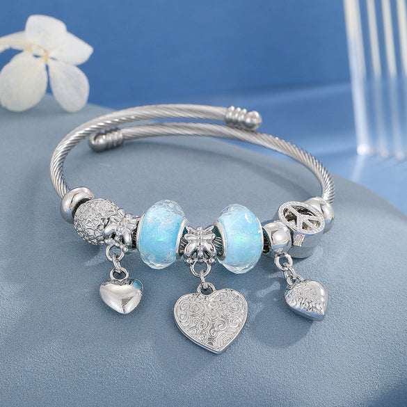 Wholesale Diamondencrusted Crystal Alloy Bracelet With Exquisite Pendant For Women