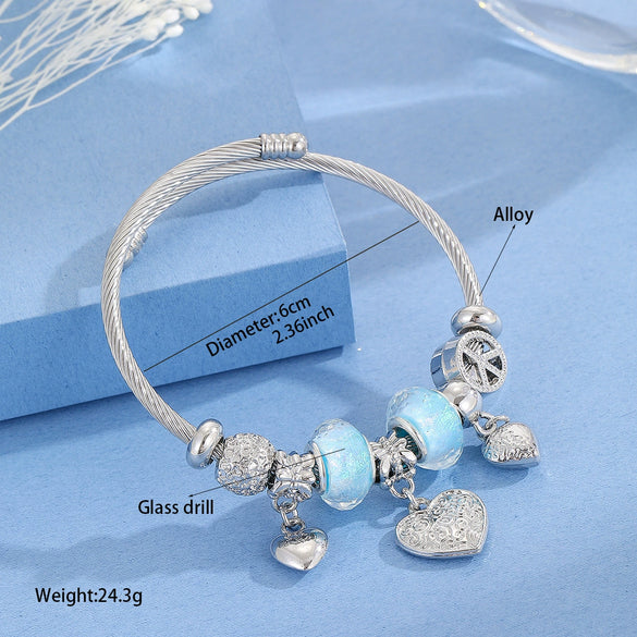 Wholesale Diamondencrusted Crystal Alloy Bracelet With Exquisite Pendant For Women