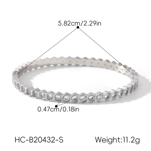Wholesale Diamondencrusted Electroplated Stainless Steel Bracelet For Women With Geometric Ins Style