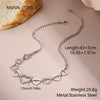 Wholesale Diamondencrusted Geometric Heartshaped 18K Gold Plated Stainless Steel Necklace For Women