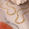 Wholesale Diamondencrusted Geometric Heartshaped 18K Gold Plated Stainless Steel Necklace For Women