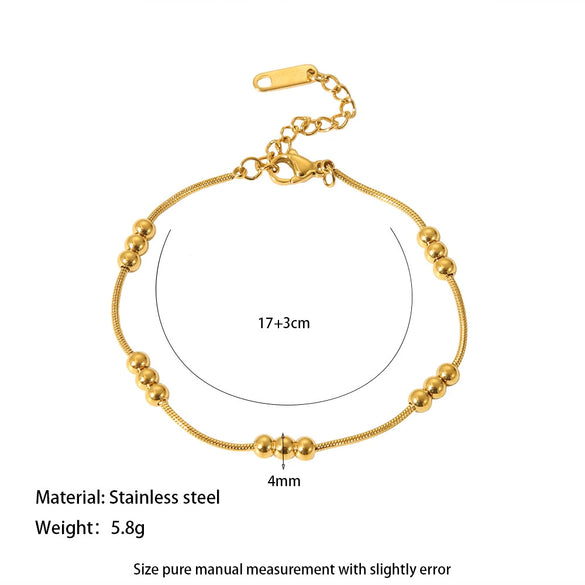 Wholesale Diamondencrusted Geometric Stainless Steel 18K Gold Plated Bracelet For Women