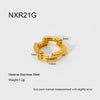 Wholesale Diamondencrusted Round Colorblocked 18K Gold Plated Geometric Stainless Steel Ring For Women