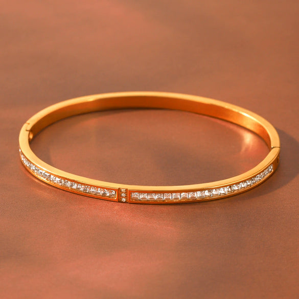 Wholesale Diamondencrusted Stainless Steel Bracelet Geometric Ins Style Hand Jewelry
