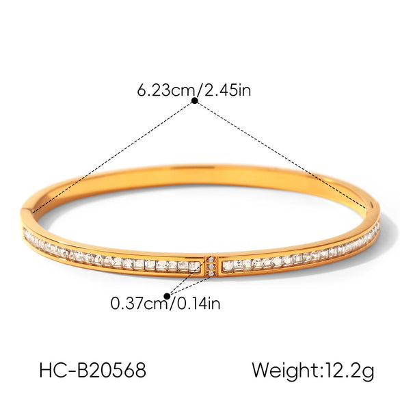 Wholesale Diamondencrusted Stainless Steel Bracelet Geometric Ins Style Hand Jewelry