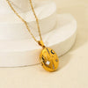 Wholesale Diamondencrusted Star And Geometric Magnetic Photo Box Pendant Stainless Steel 18K Gold Plated Necklace For Women