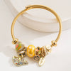Wholesale Diamondencrusted Swan Pendant Bracelet Made Of Gold Alloy For Unisex Fashionable Style