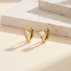 Wholesale Diamondstudded Geometric Stainless Steel Heart Earrings For Women With Electroplating And Original Design