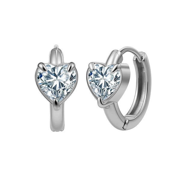 Wholesale Diamondstudded Geometric Stainless Steel Heart Earrings For Women With Electroplating And Original Design