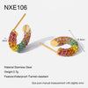 Wholesale Diamondstudded Geometric Stainless Steel 18K Goldplated Earrings For Women