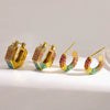 Wholesale Diamondstudded Geometric Stainless Steel 18K Goldplated Earrings For Women