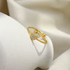 Wholesale Diamondstudded Small Heart Open Ring Jewelry For Women Stainless Steel 18K Plated Geometric Lines Style