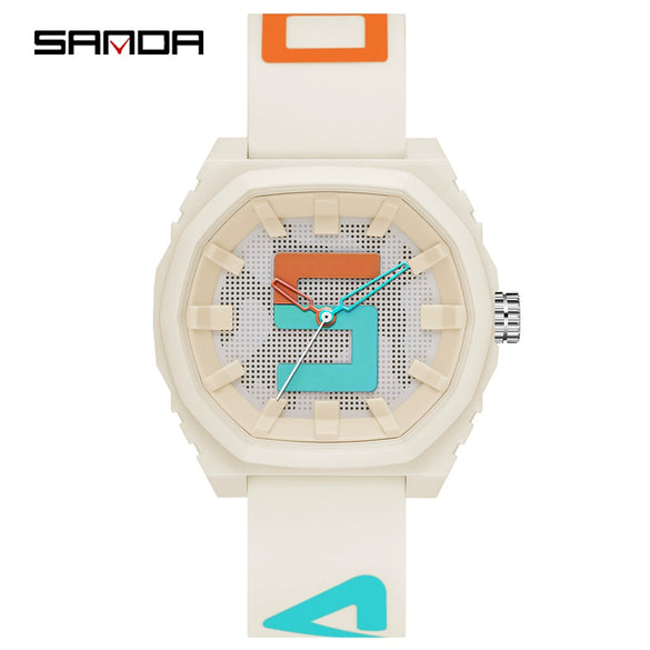 Wholesale Digital Quartz Movement Watch With Printed Logo Silicone Strap And Case Stainless Steel Clasp Round Shape For Male Students