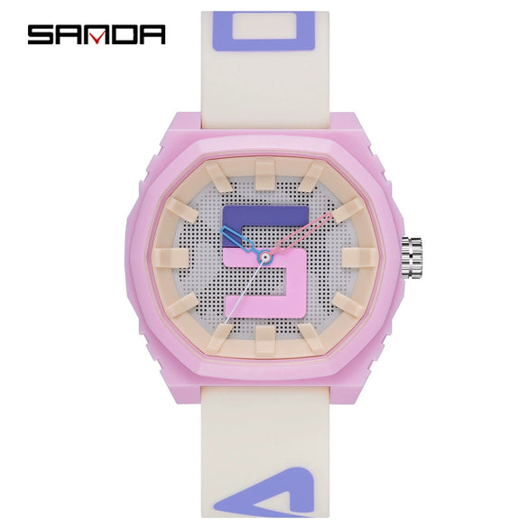 Wholesale Digital Quartz Movement Watch With Printed Logo Silicone Strap And Case Stainless Steel Clasp Round Shape For Male Students