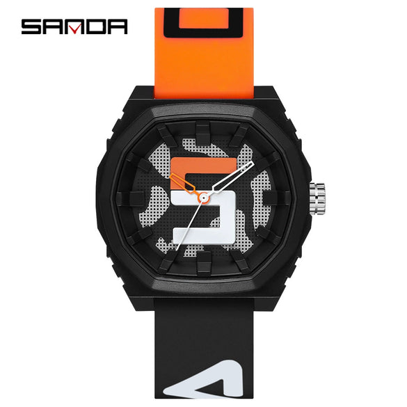 Wholesale Digital Quartz Movement Watch With Printed Logo Silicone Strap And Case Stainless Steel Clasp Round Shape For Male Students