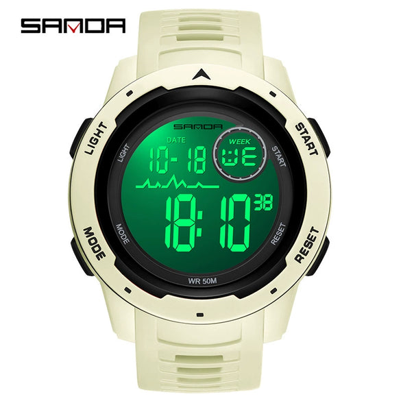 Wholesale Digital Watch Outdoor Luminous Allmatch Fashion Ol Round Dial Abs Case Tpu Strap Acrylic Mirror Unisex