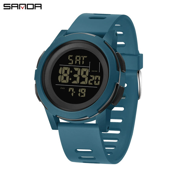 Wholesale Digital Watch Outdoor Luminous Allmatch Fashion Ol Round Dial Abs Case Tpu Strap Acrylic Mirror Unisex