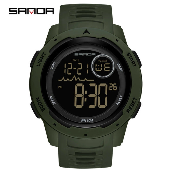 Wholesale Digital Watch Outdoor Luminous Allmatch Fashion Ol Round Dial Abs Case Tpu Strap Acrylic Mirror Unisex