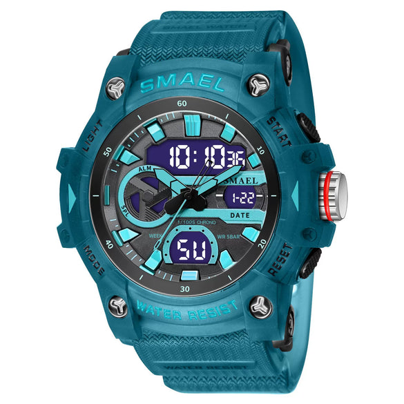 Wholesale Digital Watch Plastic Case Rubber Strap Organic Glass Mirror Round Dial Versatile Casual Sports Fashion
