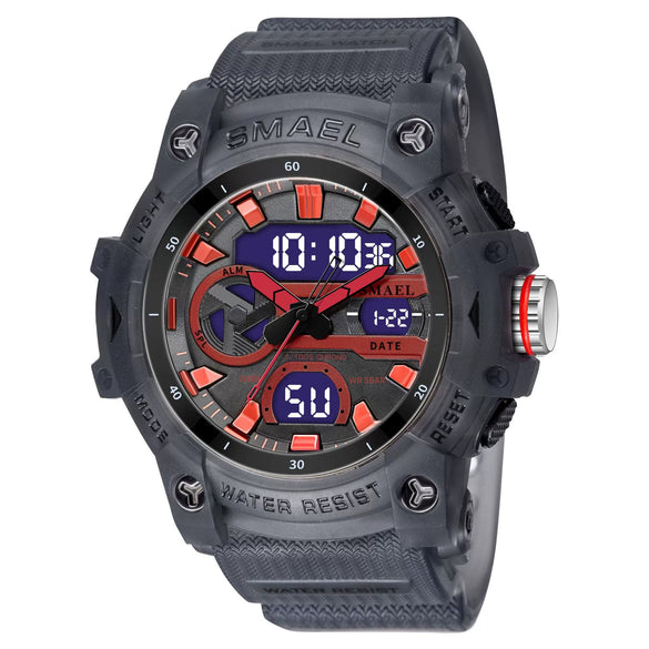 Wholesale Digital Watch Plastic Case Rubber Strap Organic Glass Mirror Round Dial Versatile Casual Sports Fashion