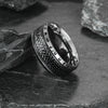 Wholesale Distressed Geometric Titanium Steel Ring With Viking Rune For Men And Women