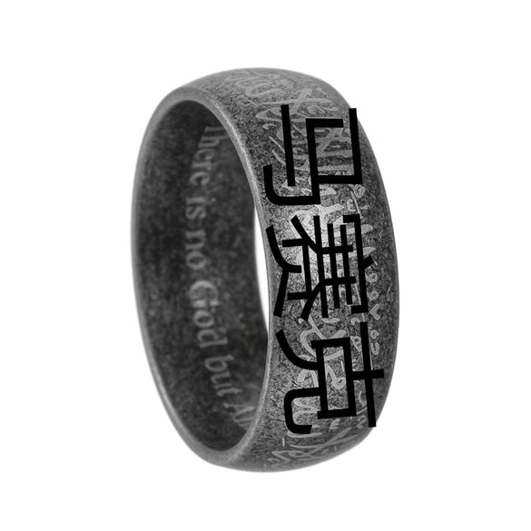 Wholesale Distressed Geometric Titanium Steel Unisex Ring
