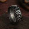 Wholesale Distressed Geometric Titanium Steel Unisex Ring