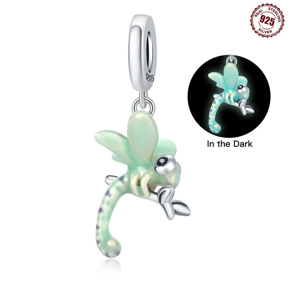 Wholesale Diy Accessories Bracelet Pendant S925 Sterling Silver Beaded Dragonfly Ladybug Dripping Oil Design