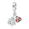 Wholesale Diy Accessories Bracelet Pendant S925 Sterling Silver Beaded Dragonfly Ladybug Dripping Oil Design