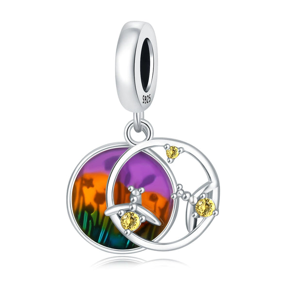 Wholesale Diy Accessories Bracelet Pendant S925 Sterling Silver Beaded Dragonfly Ladybug Dripping Oil Design