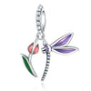 Wholesale Diy Accessories Bracelet Pendant S925 Sterling Silver Beaded Dragonfly Ladybug Dripping Oil Design