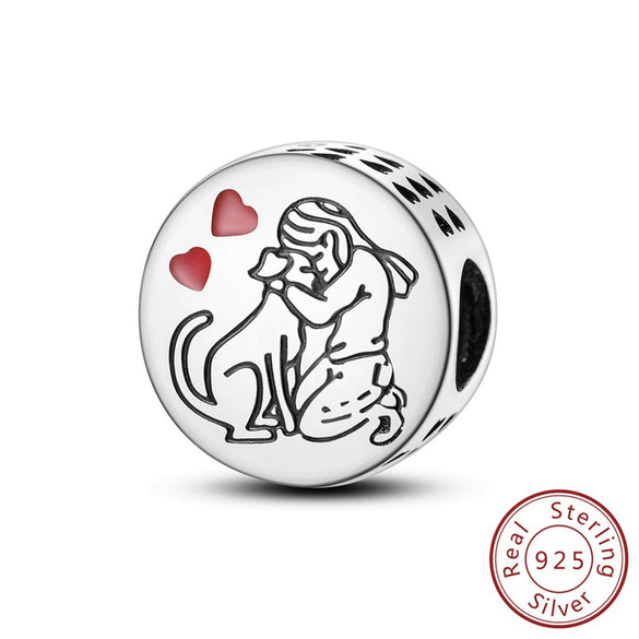 Wholesale Diy Accessories Sterling Silver Animal Print Charm Pendant Bracelet With Dripping Oil Design