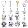 Wholesale Diy Accessories Sterling Silver Animal Print Charm Pendant Bracelet With Dripping Oil Design