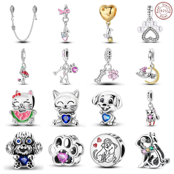 Wholesale Diy Accessories Sterling Silver Animal Print Charm Pendant Bracelet With Dripping Oil Design