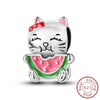 Wholesale Diy Accessories Sterling Silver Animal Print Charm Pendant Bracelet With Dripping Oil Design