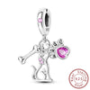 Wholesale Diy Accessories Sterling Silver Animal Print Charm Pendant Bracelet With Dripping Oil Design