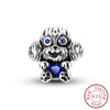 Wholesale Diy Accessories Sterling Silver Animal Print Charm Pendant Bracelet With Dripping Oil Design