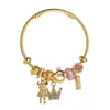 Wholesale Diy Adjustable Couple Stainless Steel And Alloy Bracelet With Crown And Bear Letter Pendant For Women