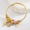 Wholesale Diy Adjustable Couple Stainless Steel And Alloy Bracelet With Crown And Bear Letter Pendant For Women