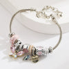Wholesale Diy Adjustable Open Versatile Couple Alloy Bracelet With Butterfly And Diamond Owl Pendant Set With Diamonds For Women Fashion Geometric Style