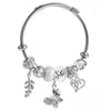 Wholesale Diy Adjustable Unisex Titanium Steel Bracelet With Bear Butterfly Swan Flower Diamond Animal Zodiac Pendants