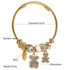 Wholesale Diy Adjustable Unisex Titanium Steel Bracelet With Bear Butterfly Swan Flower Diamond Animal Zodiac Pendants