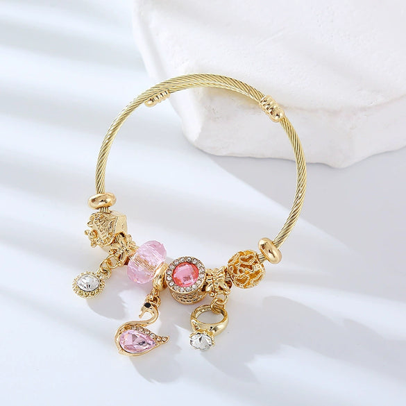 Wholesale Diy Alloy Heart Diamond Adjustable Unisex Bracelet