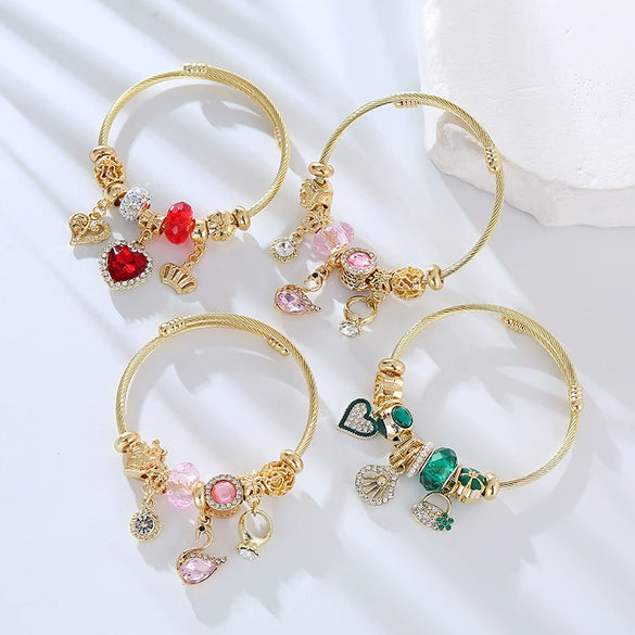 Wholesale Diy Alloy Heart Diamond Adjustable Unisex Bracelet