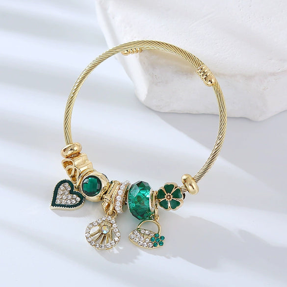 Wholesale Diy Alloy Heart Diamond Adjustable Unisex Bracelet