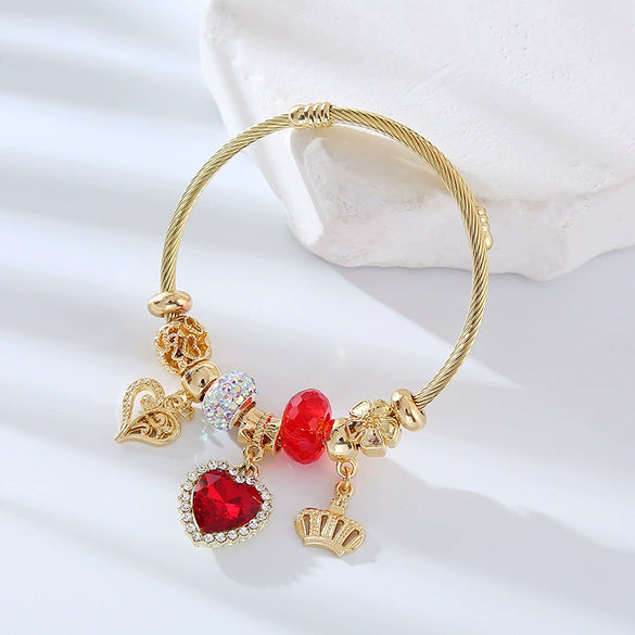 Wholesale Diy Alloy Heart Diamond Adjustable Unisex Bracelet